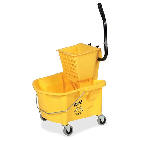Genuine Joe GJO60466 Splash Guard Mop Bucket/Wringer, 6.50 Gallon Capacity, Yellow