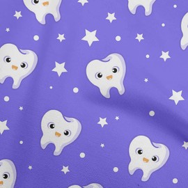 oneOone Velvet Medium Purple Fabric Teeth Human Figure Sewing Fabric by The Meter Printed DIY Clothing Sewing Supplies 58 Inch Wide