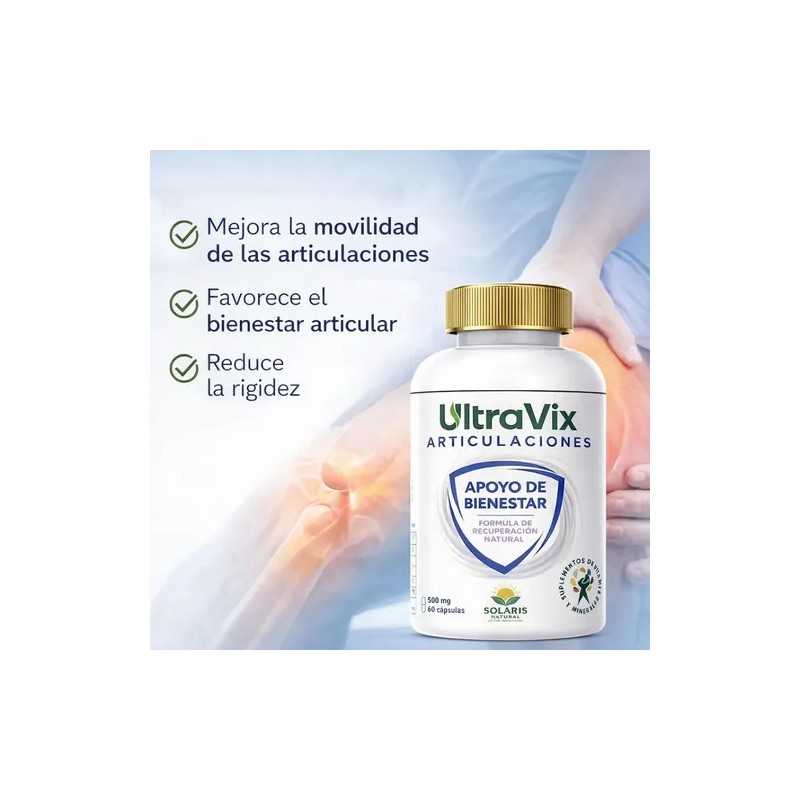 Ultravix Articulaciones Curcuma, Pimienta Negra 60 Capsulas Sabor Sin Sabor