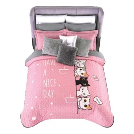 Colchas Concord Edredón Gatos Ligero Matrimonial 2 Vistas