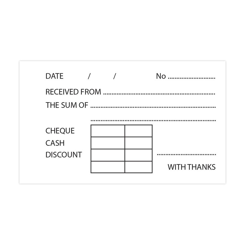 Silvine 63 x 106mm Duplicate Cash Receipt Book - Gummed