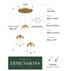 LMS Brushed Gold 3-Light Cluster Pendant Lights, Modern Kitchen Island