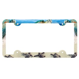Onestopairbrushshop Sea Turtle License Plate Frame