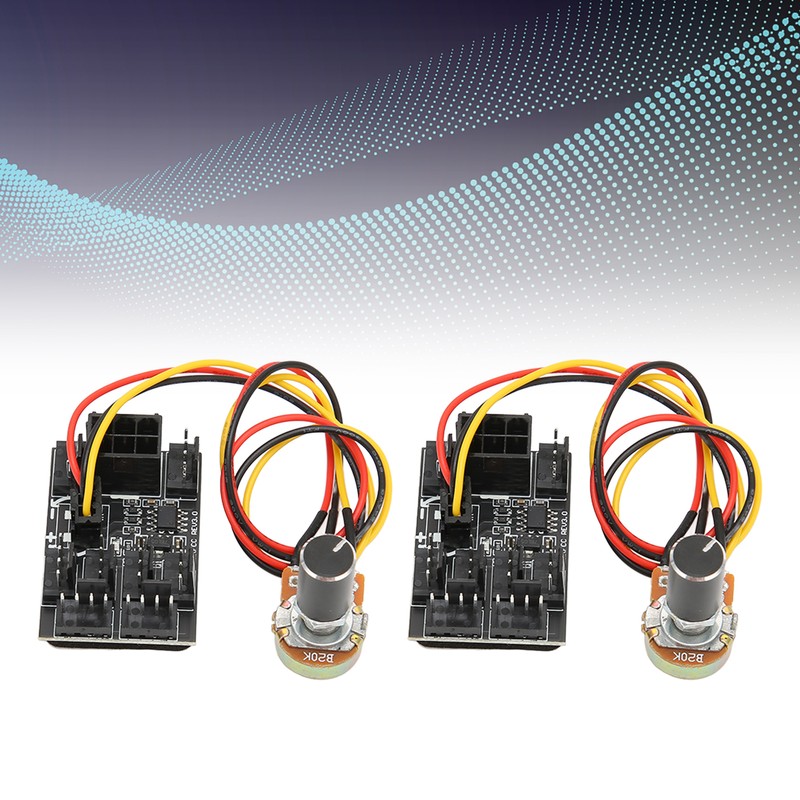 2 Pcs PC Fan Controller 3 Pin 4 Pin Fan