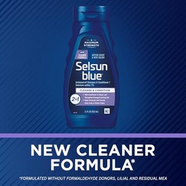 Selsun Blue Champú y acondicionador anticaspa 2 en 1, tratamiento 2 en 1 de máxima resistencia con sulfuro de selenio, 11 onzas líquidas