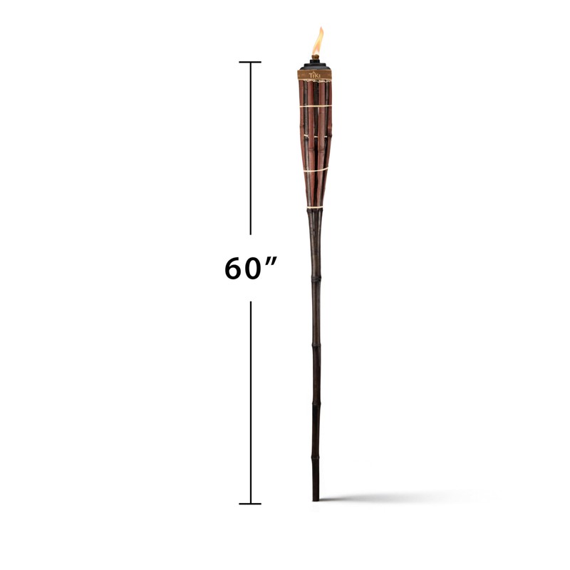 TIKI 60-Inch Bamboo Torches (4-Pack) – Natural Outdoor Torches with