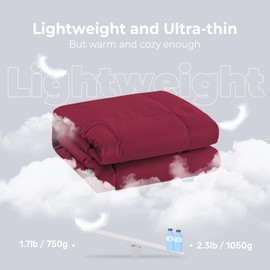 Peace nest Down Throw Blankets for Couch 50x70 Down Blanket for Indoor and Outdoor Throw Blanket use Soft Lightweight Throw Blanket Red