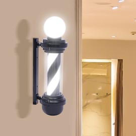 DNYSYSJ Barber Pole Light, Wall-Mounted, Black, White, 26.8x10inch, 110V