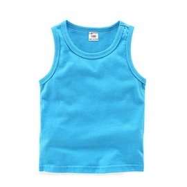 HDLEXD Unisex Baby Boys Girls Summer Basic Sleeveless Tank Tops Vest Cotton Casual T-Shirts Undershirts Blue 18 Months