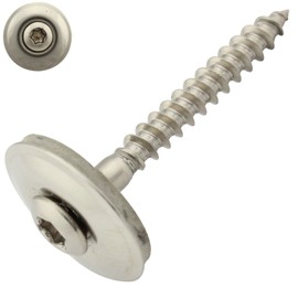 Pack of 50 Plumber Screws with EPDM Sealing Washer - 20 mm - Hexalobular TX - 4.5 x 50 mm DIN7995 Stainless Steel A2 V2A - SC-Normteile