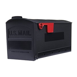 Gibraltar Mailboxes Patriot Medium Capacity Rust-Proof Plastic Black, Post-Mount Mailbox, GMB505B01