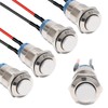 STARELO 5pcs 12mm Latching Push Button Switch Silver Shell with