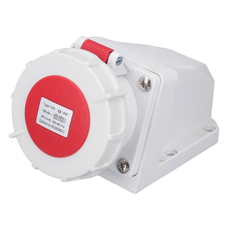 Industrial Connector Socket 16A 5 Pin 3P+N+E Surface Mount IP67