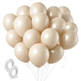 Cream Balloons Latex Party Balloons 100 Pack 12 inch Round Beige Neutral Sand White Balloons for Birthday Wedding Baby Shower Gender Reveal Party Decoration