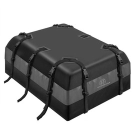 21 Cubic Feet Car Rooftop Soft Shell Cargo Carrier, 100% Waterproof - Car Storage for All Vehicle with/Without Racks - Attached Anti Slip Mat, Storage Bag, 6 Door Hooks and 6 Straps