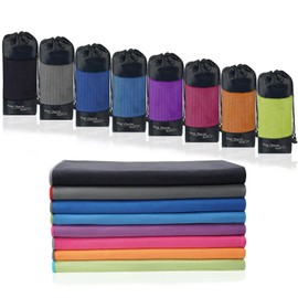 Your Choice Microfiber Travel Towel (12x24 inch), Quick Dry Hand Sweat Towel for Gym Workout Camping Sports. Super Absorbent, Lightweight and Ultra Compact (XSmall/Blue)