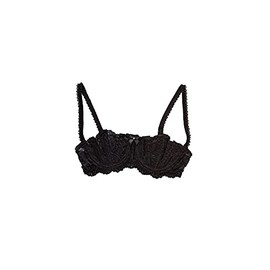 Shirley of Hollywood Women's Plus Size Chopper Lace Shelf Bra, X324, Black, 38