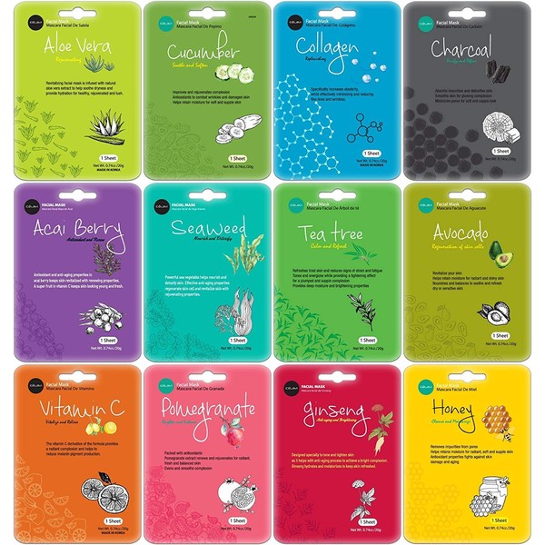 Celavi Cosmetics Celavi Essence Facial Sheet Face Mask Variety Set