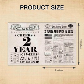 DUGUTUL 2nd Birthday Card, 2nd Birthday Decoration, Birthday Card for 2 Year Old Boys Girls, Envelope Included