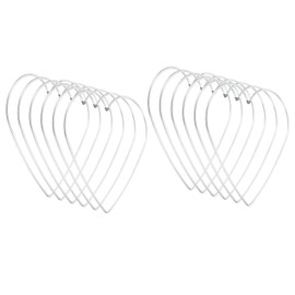 PATIKIL 6inch Dream Catcher Rings, 12 Pcs Metal Heart Shape Macrame Wreath Floral Ring Hoop for Home DIY Craft Wedding Wall Hanging Decorations, Silver