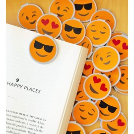 Emoticon Clip Over The Page Bookmarks - 36 Bulk Bookmarks for Kids Girl's Boys- School Student Incentives - Library incentives - Reading Incentives - Party Favor Prizes - Classroom Reading Awards!