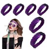 Elastic Sparkly Headband 6PCS,Sequin Headbands For Women,Purple Glitter Sport Headband,Non-Slip