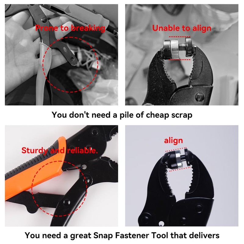 HEY FOLY Heavy Duty Snap Fastener Tool Set, Adjustable Snap