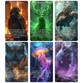 ZZBUY Spirit Animals Oracle Cards, Animal Totems Oracle Deck for Beginners, Oracle Card with Meanings on Them Enhance Spiritual Awareness