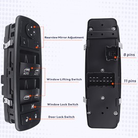 Master Power Window Switch Replacement for Dodge Dart 2013-16，Jeep Cherokee 2014-16#Replaces 68271203AB 68271203AA 56046568AC 56046553AC.