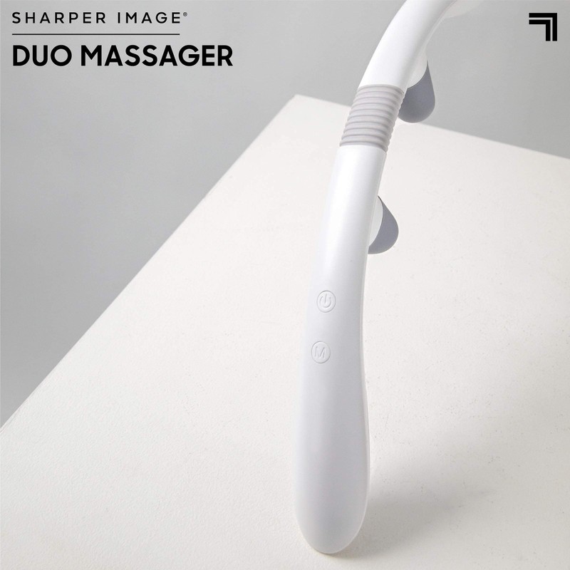 Sharper Image Dual-Node Vibrating Compression Massager, Soothe Sore Neck and