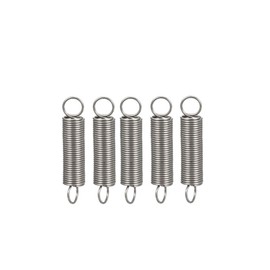 sourcing map Pack of 5 tension spring wire diameter 0.031 inches, AD 0.31 inches, free length 2.36 inches, stainless steel small double hook tension spring