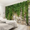 Umpoo Green Ivy Leaf Blackout Curtains Leaves Plants Rustic Stone
