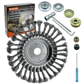 NeJesZoe 8 Inch Steel Wire Weed Wheel Brush Cutter Trimmer Head, Weed Trimmer Blade Head for Weed Eater,Brush Cutter,Weed Wrackers, Compatible with Husqvarna, Sthil, Moss Grass Rust Removal