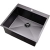 KINGO HOME 25x22 Inch Black Drop In Kitchen Sink, 25