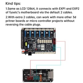 BCZAMD FYSETC RGB Mini 12864 Graphics LCD Display Controller Board Supports Marlin with SD Card for Arduino Reprap Voro Project SKR Spide Motherboard 3D Printer Black on White Backlight