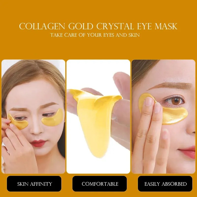 50 Pares De Parches Para Ojos Crystal Gold Que Eliminan