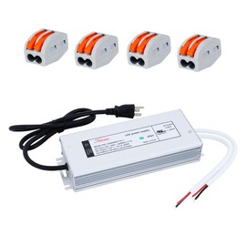 UL Recognized 12V 200W Power Supply 12 Volt Transformer 200 Watt AC 110V to 12V DC LED Driver 16.7A IP67 Waterproof Outdoor Low Voltage Transformer 120V 115V AC to DC Adapter