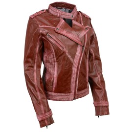 Milwaukee Leather SFL2840 Women's Maiden Maroon Premium Sheepskin Motorcycle Fashion Leather Jacket with Studs - 2X-Large