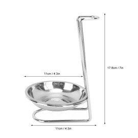 Spoon Rest Holder, Vertical Stainless Steel Stew Soup Ladle Holder, Easily Accessible Cooking Utensils Stand for Kitchen at Home, Restaurant (1 Plate-Silver)
