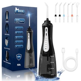 MOCEL Portable Cordless Oral Irrigator 350ML Rechargeable Travel Irrigation Cleaner IPX7 Waterproof for Teeth Cleaning - Type: Water tank （WF099~WF11）