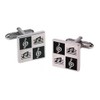 Square Shaped Musical Note Cufflinks - Music Notes in Onyx
