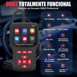 Yakiter OBD2 S611 Escáner Automotriz Professional,Lector de Códigos Universal,Scaner para Auto Herramienta de Diagnóstico con Pantalla de Color,para Todos Los Coches del Protocolo OBDII Desde1996