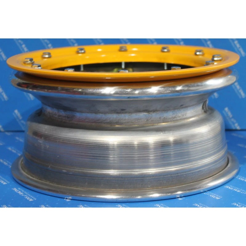 BOSS ATV RACING POLISHED BEAD LOCK FRONT WHEEL 10X5 YELLOW