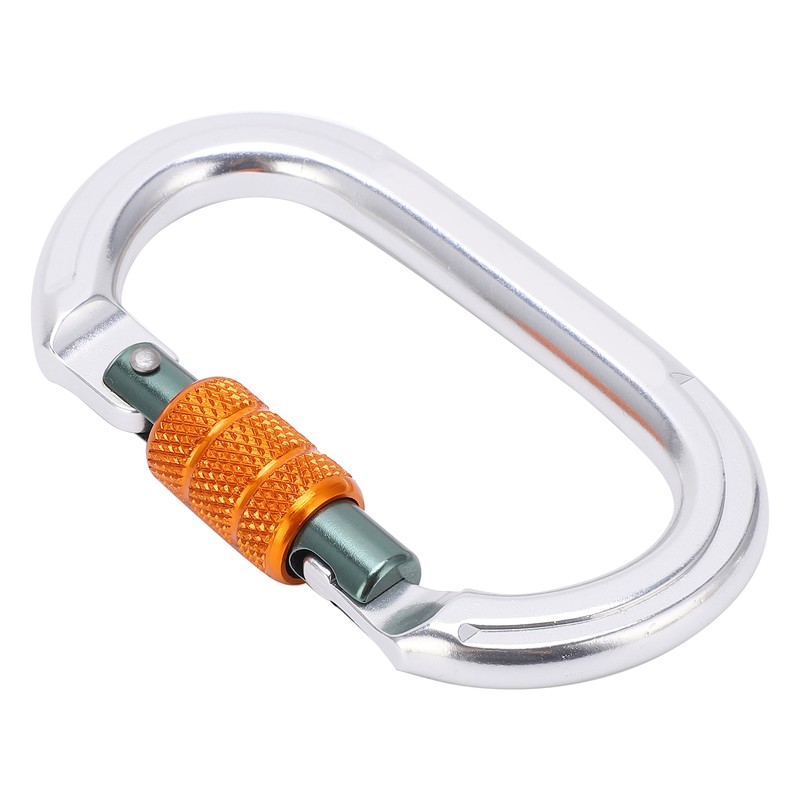 Locking Carabiner Clip Aluminum Alloy Oval Locking Heavy Duty Carabiner