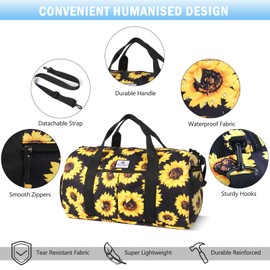 Foldable Travel Duffel Bag Tote Carry on Overnight Luggage for Women and Men Weekender Bag with Wet Pocket & Shoe Compartment