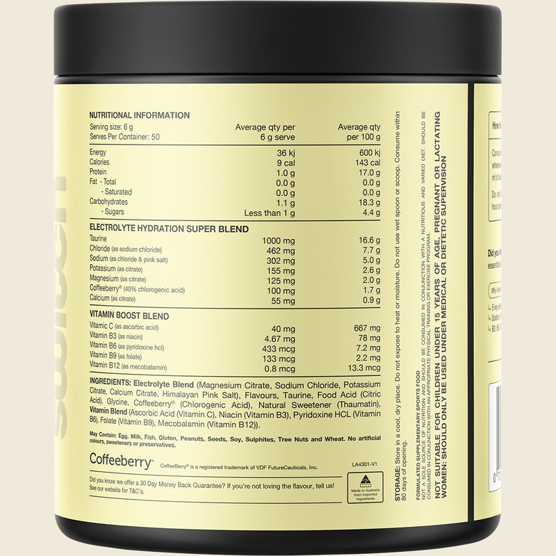 Switch Nutrition Hydrate Everyday Sugar Free Electrolytes Lemon Lime 300g