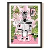 Parmaro Zebra on Toilet Print, Zebra Reading Newspaper Bathroom Print,