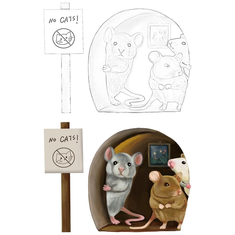 Mouse Hole Skirting Board Wall Sticker, Waterproof Skirting Board Cover,