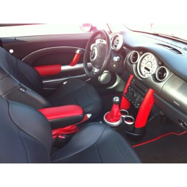 Shamrock Auto Trim 2002-2006 Mini Cooper R50 R53 Door panel BLACK  Carbon Fiber arm pull covers set