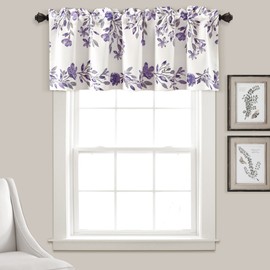 Lush Decor Tanisha Room Darkening Window Curtain Valance - - Purple & Gray